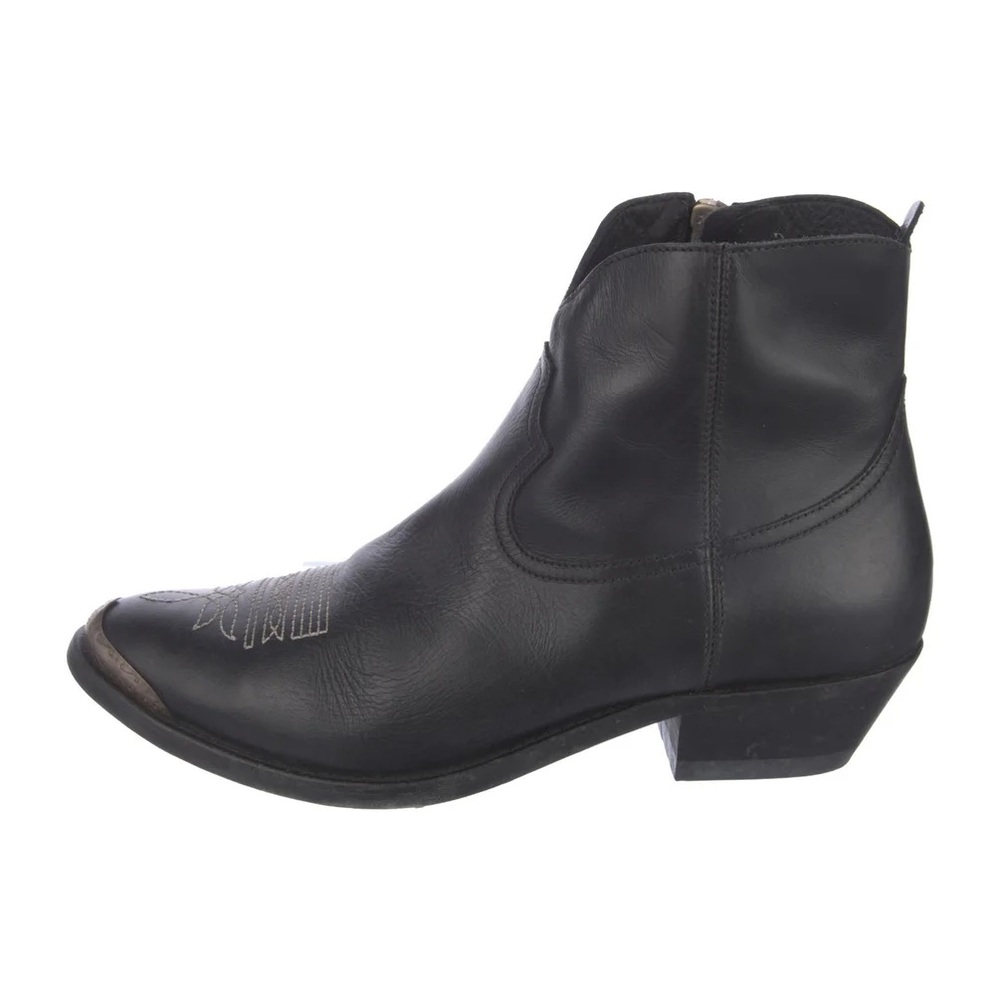 Golden Goose Black Leather Ankle Boots - 38 (fits 8.5)
